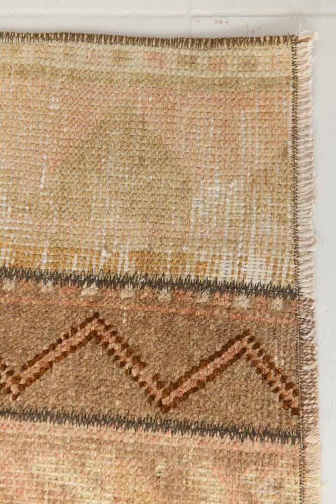 Dywan 107x54 cm, beżowy, wełna, lata 70. - 215148