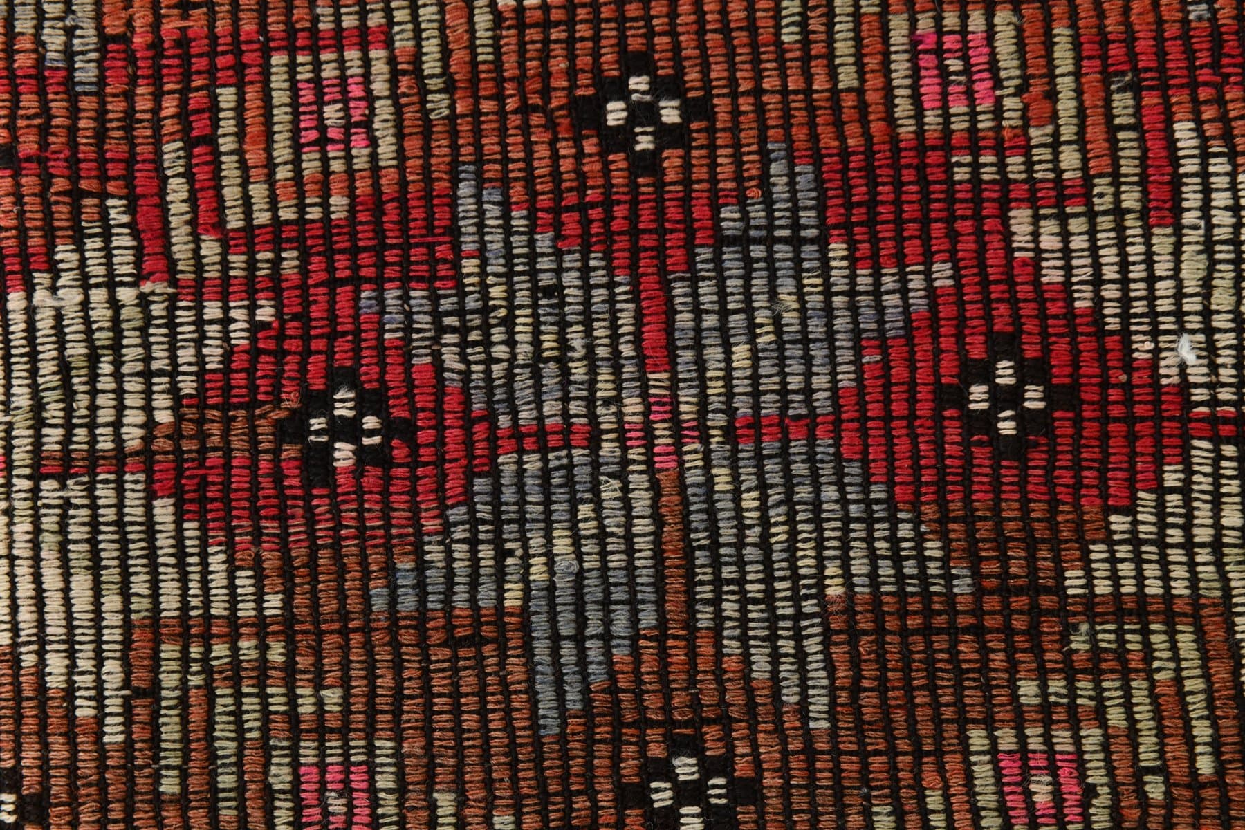 Kilim 178x270 cm, karminowy, pastelowy, wełna, lata 70. - 215109