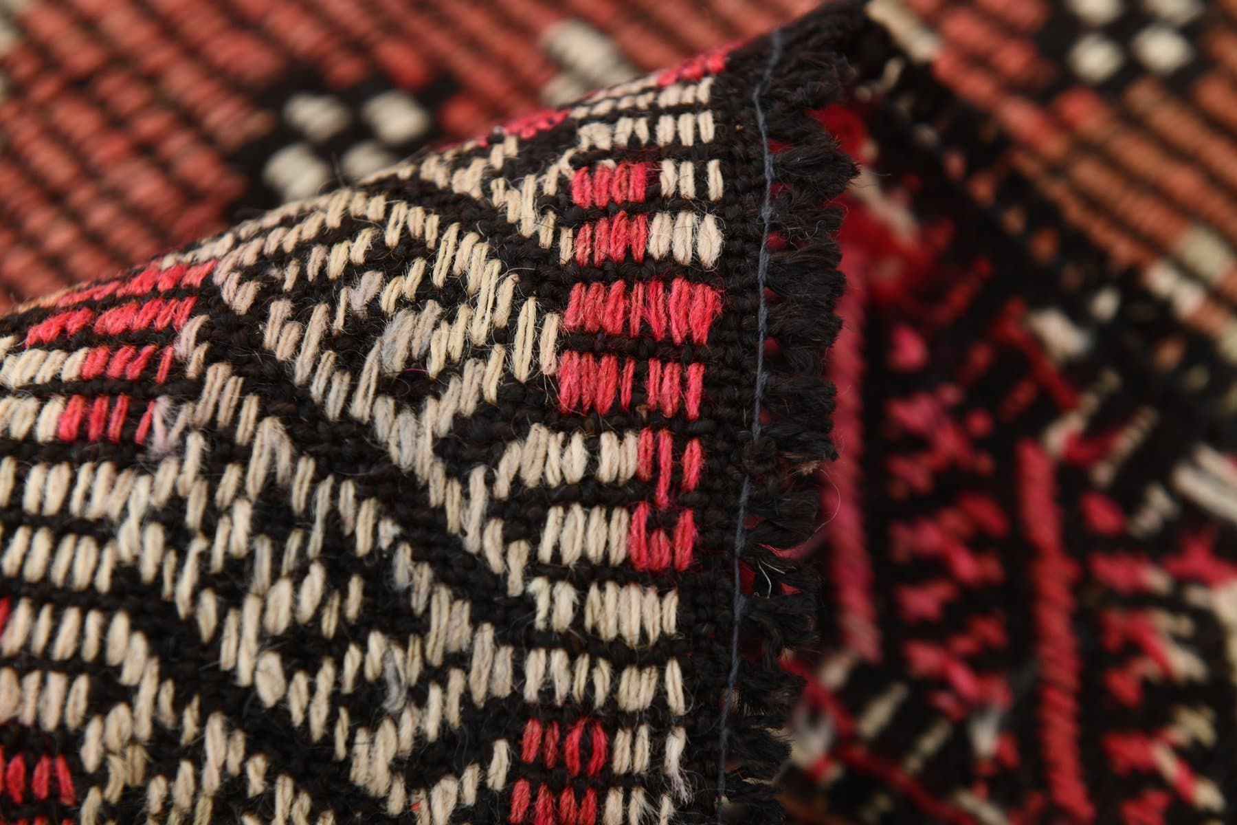 Kilim 178x270 cm, karminowy, pastelowy, wełna, lata 70. - 215113