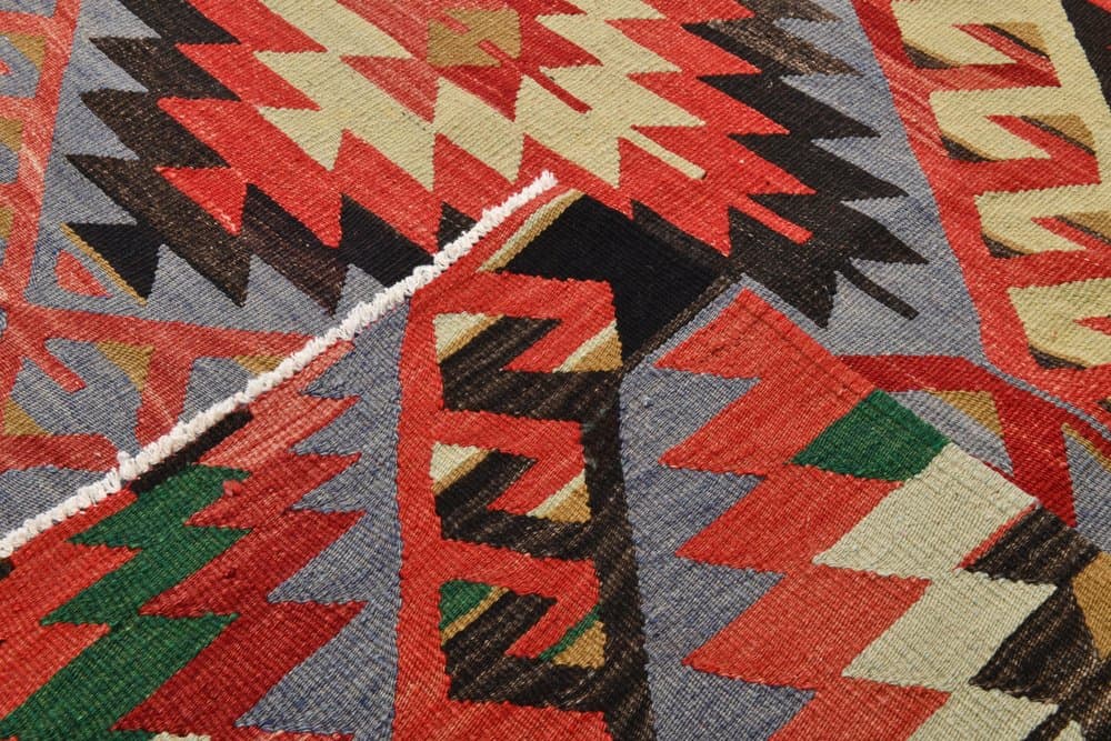 Kilim 306x174 cm, red, beige, wool, 1970s - 215053