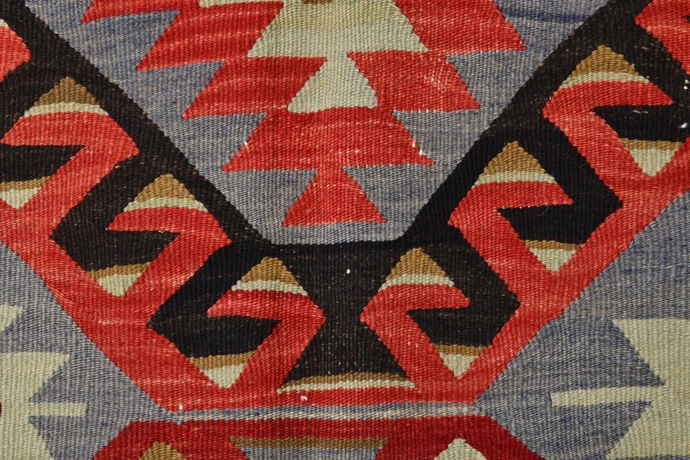 Kilim 306x174 cm, red, beige, wool, 1970s - 215062