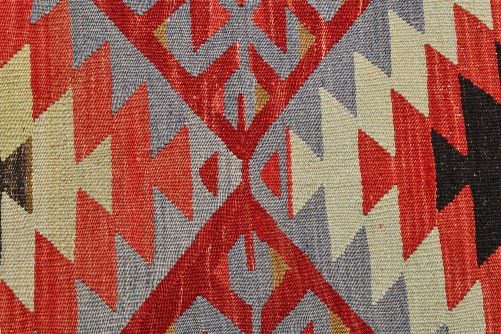Kilim 306x174 cm, red, beige, wool, 1970s - 215059