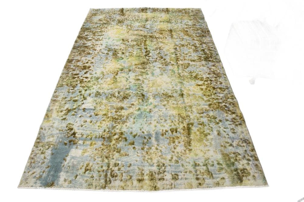 Dywan 171x273 cm, butelkowa zieleń, wełna, lata 70.