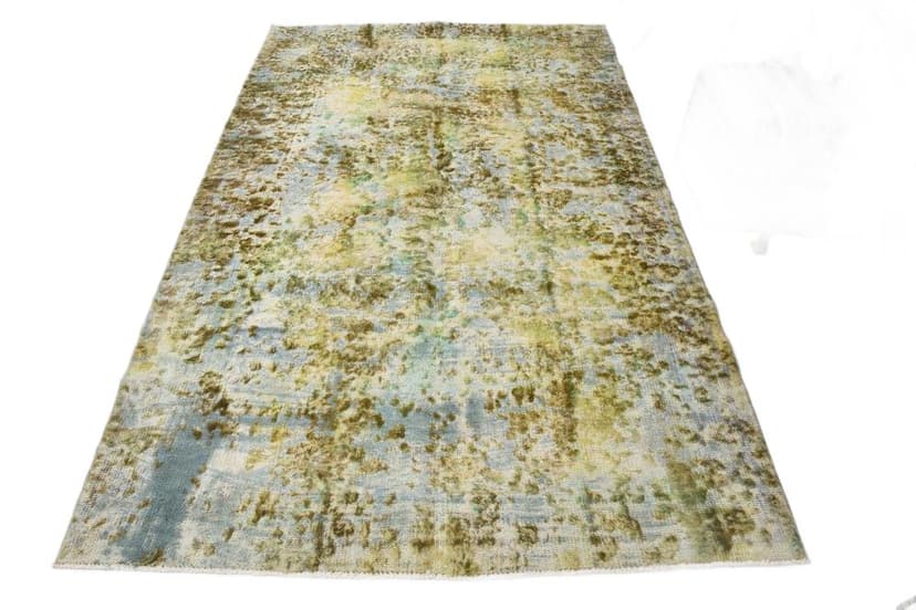 Dywan 171x273 cm, butelkowa zieleń, wełna, lata 70.