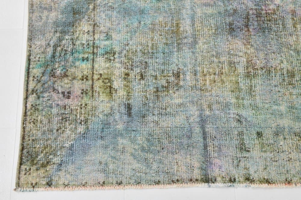 Dywan 191x296 cm, niebieski, zielony, wełna, lata 70. - 215275