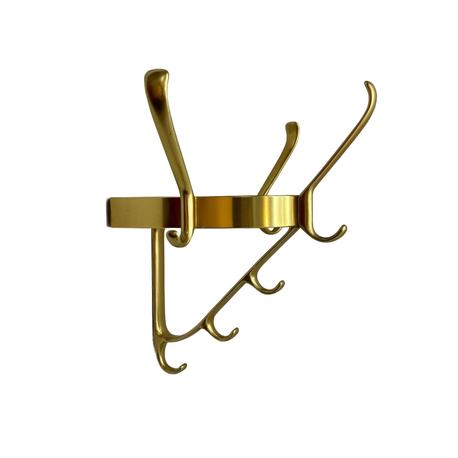 Wall-mounted coat rack, golden aluminum, Germany, 1970s.