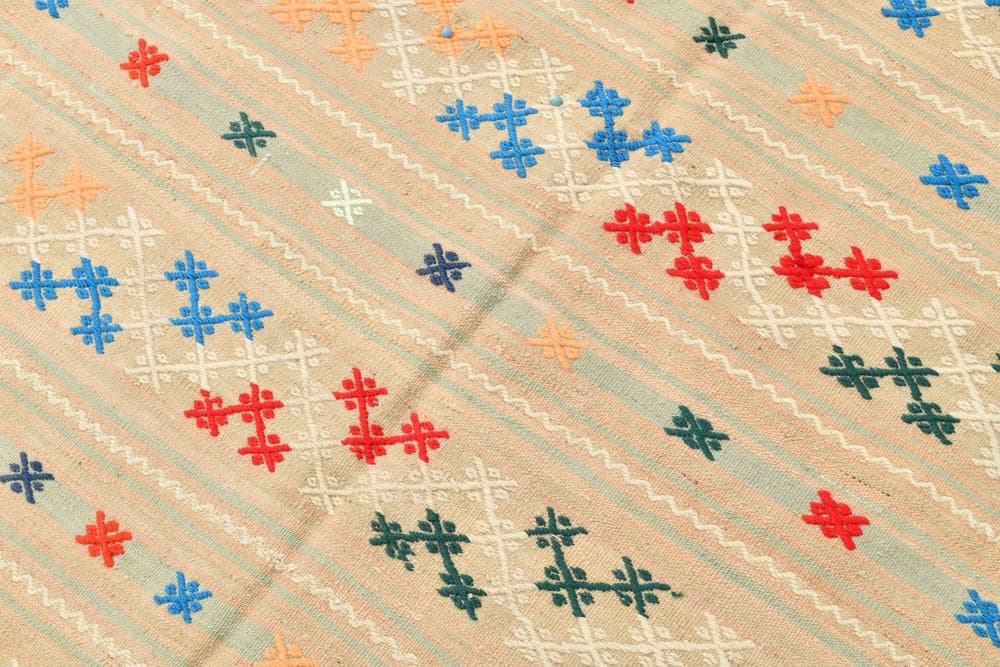 Rug 160x252 cm, Blue, Green, Wool, 1970s - 215661