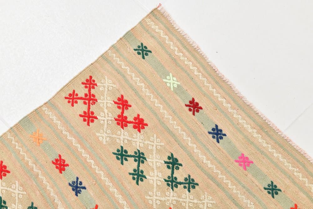 Rug 160x252 cm, Blue, Green, Wool, 1970s - 215656