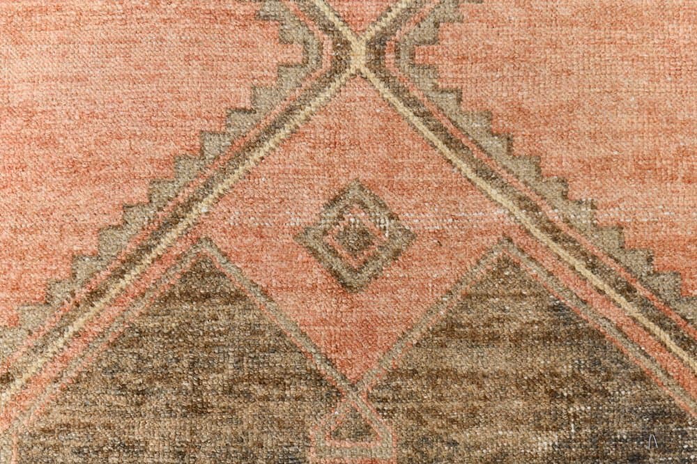 Chodnik 89x339 cm, brązowy, beżowy, wełna, lata 70. - 215652