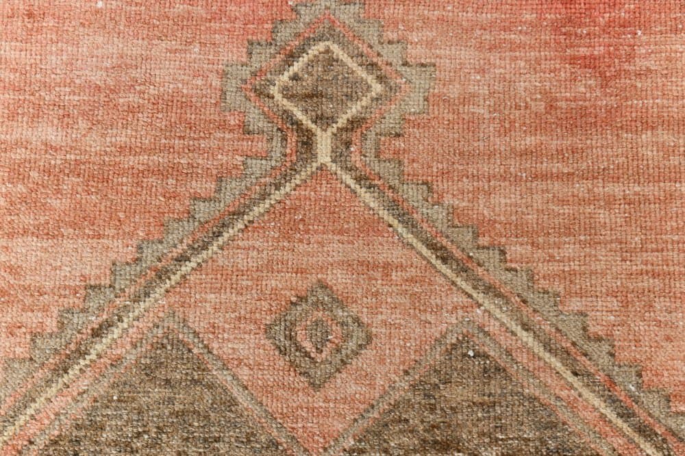 Chodnik 89x339 cm, brązowy, beżowy, wełna, lata 70. - 215642