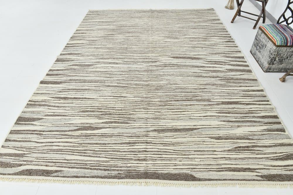 Kilim 238x324 cm, beżowy, wełna, lata 70. - 215563