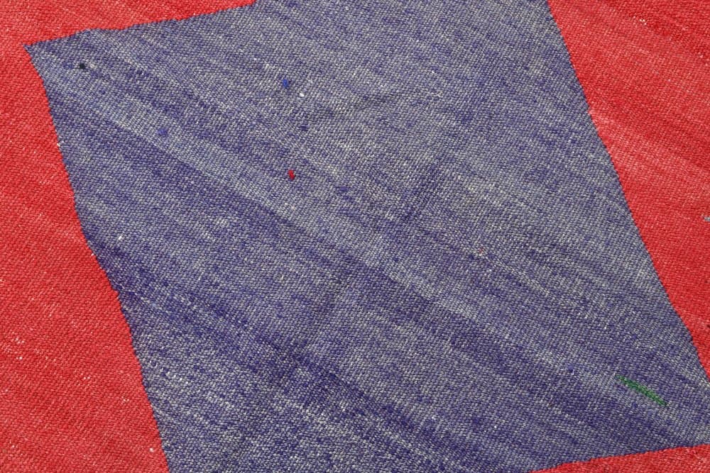 Kilim 172x137 cm, czerwony, zielony, wełna, lata 70. - 215517