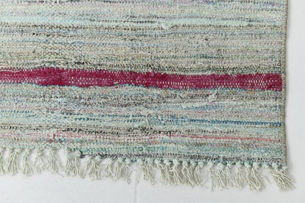 Chodnik 297x67 cm, szary, niebieski, wełna, lata 70. - 215508