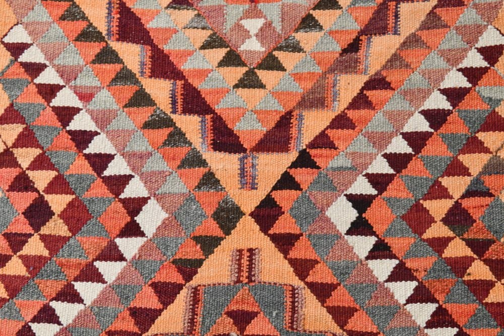 Chodnik 309x88 cm, czerwony, beżowy, wełna, Turcja, lata 70. - 215395