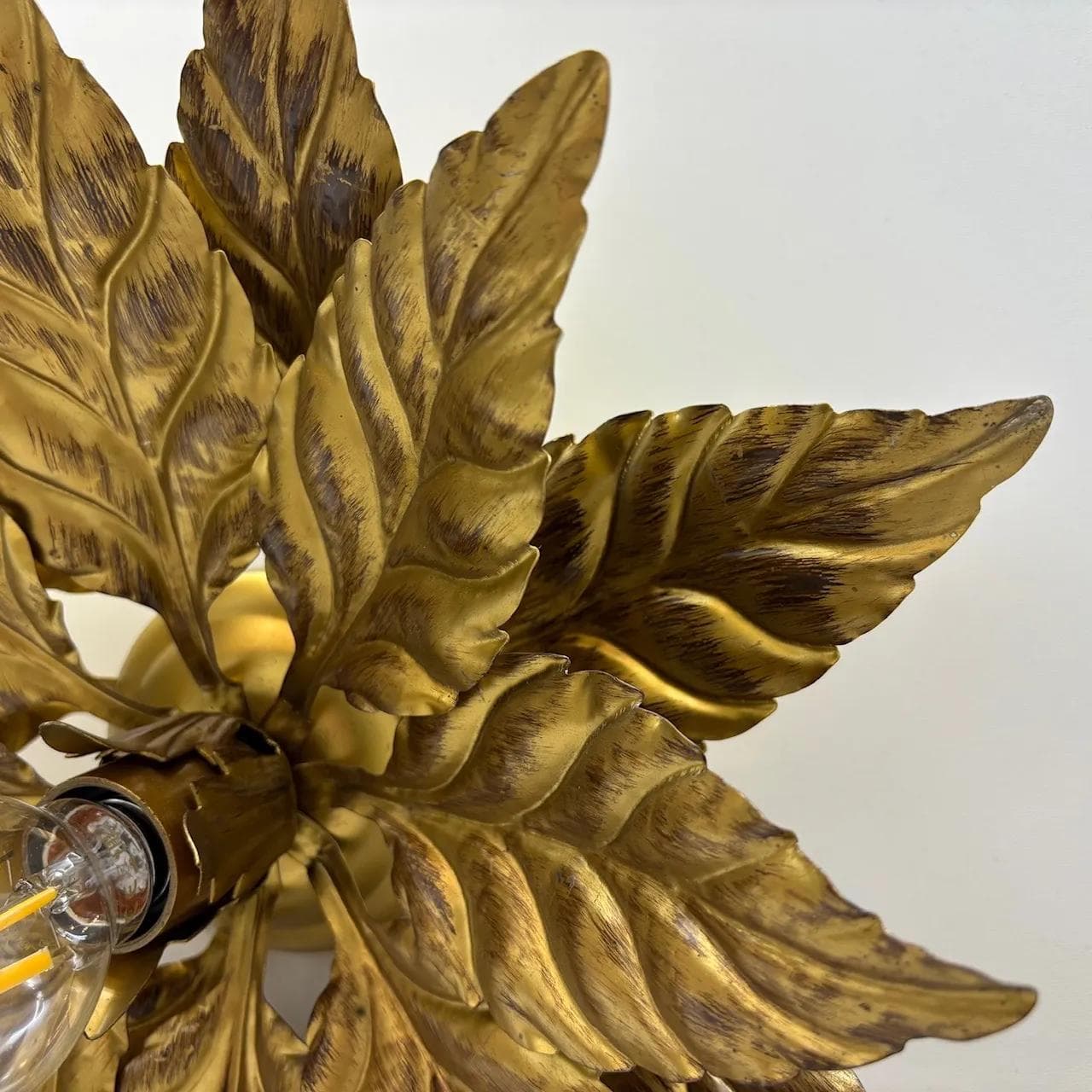 Kinkiet Glamour, złoty, stal, Włochy, lata 80. - 15775