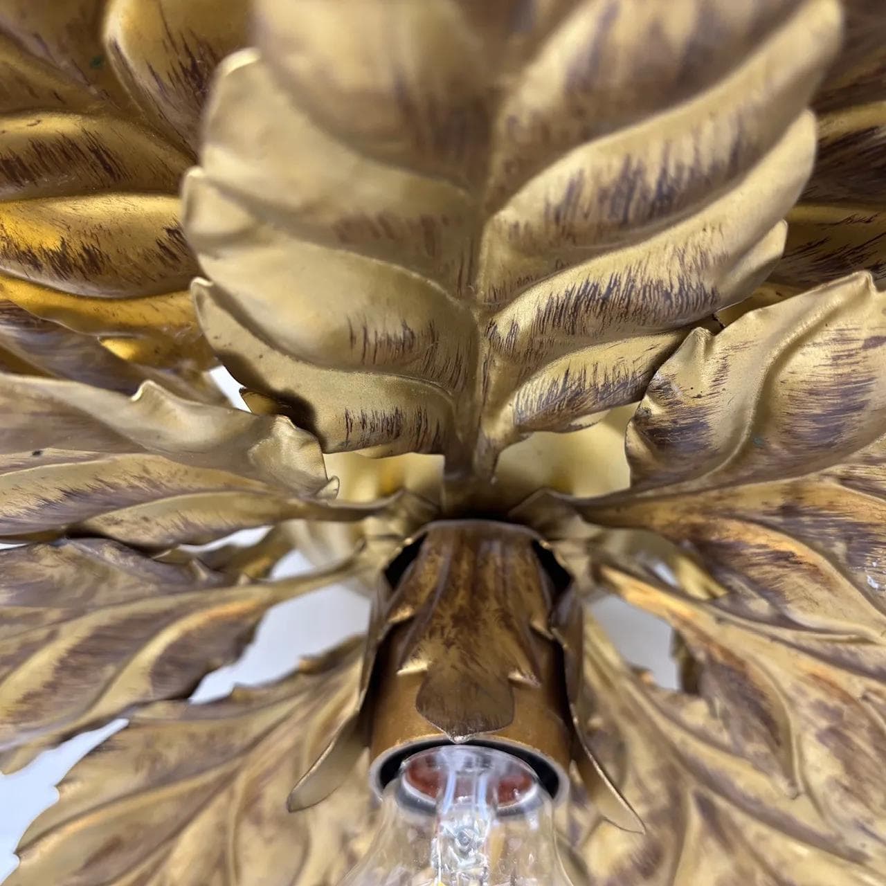 Kinkiet Glamour, złoty, stal, Włochy, lata 80. - 15773