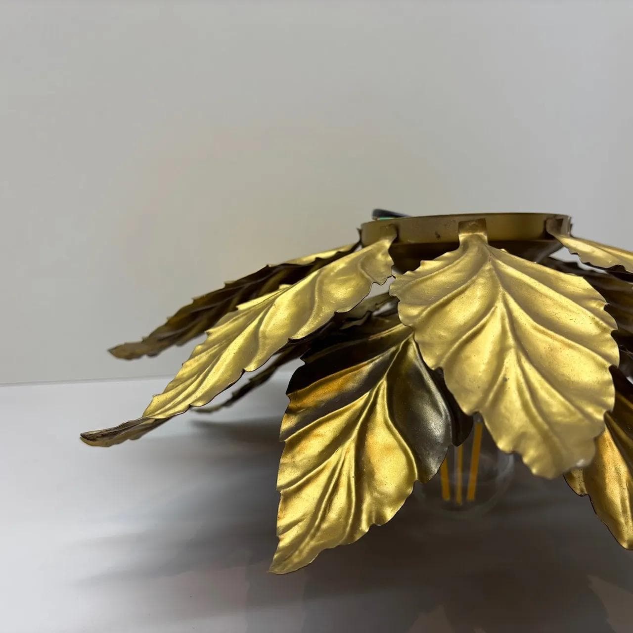 Kinkiet Glamour, złoty, stal, Włochy, lata 80. - 15769