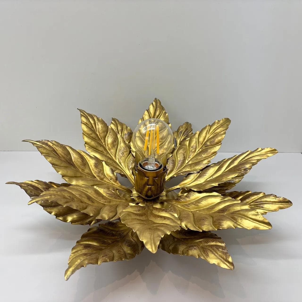 Kinkiet Glamour, złoty, stal, Włochy, lata 80. - 15768