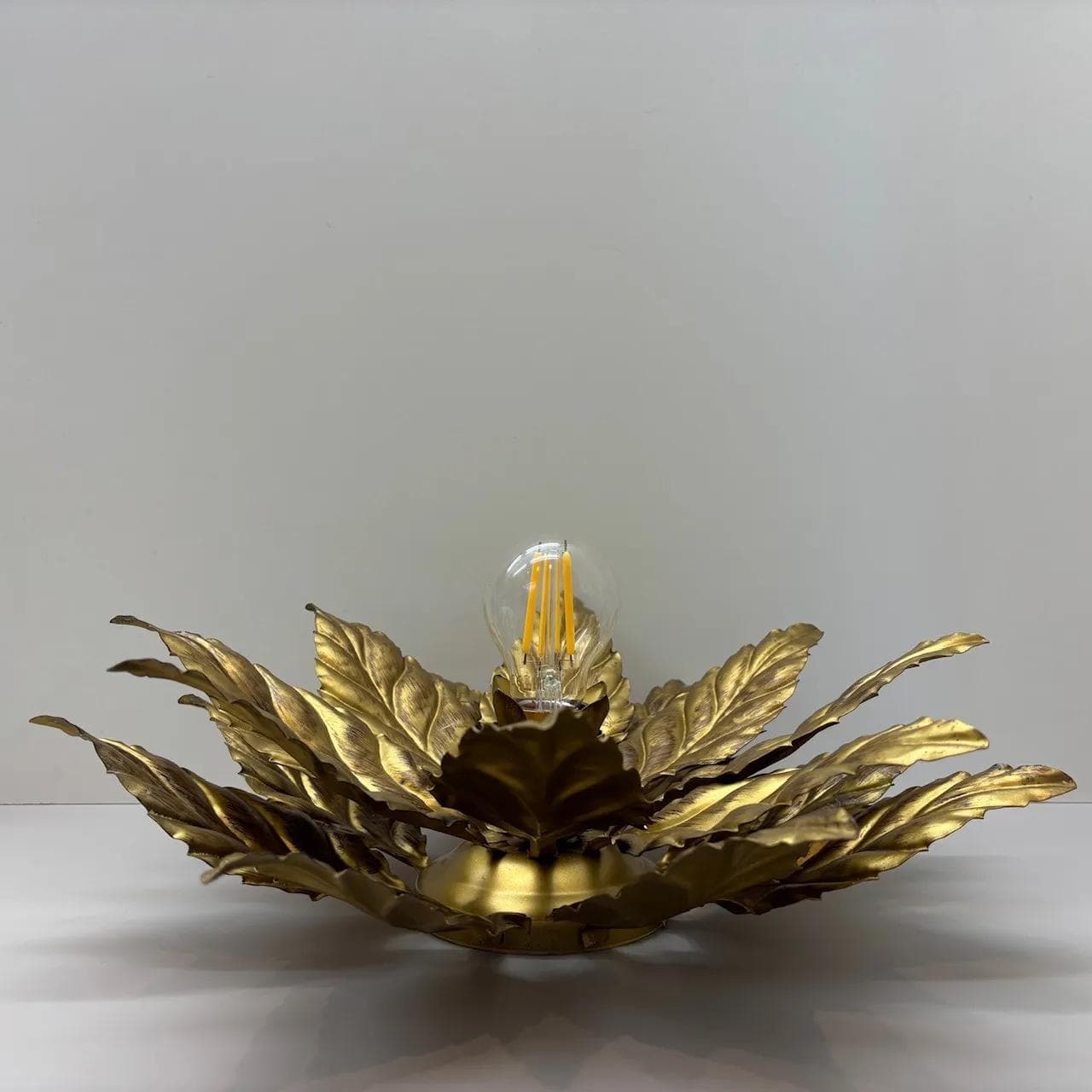 Kinkiet Glamour, złoty, stal, Włochy, lata 80. - 15767