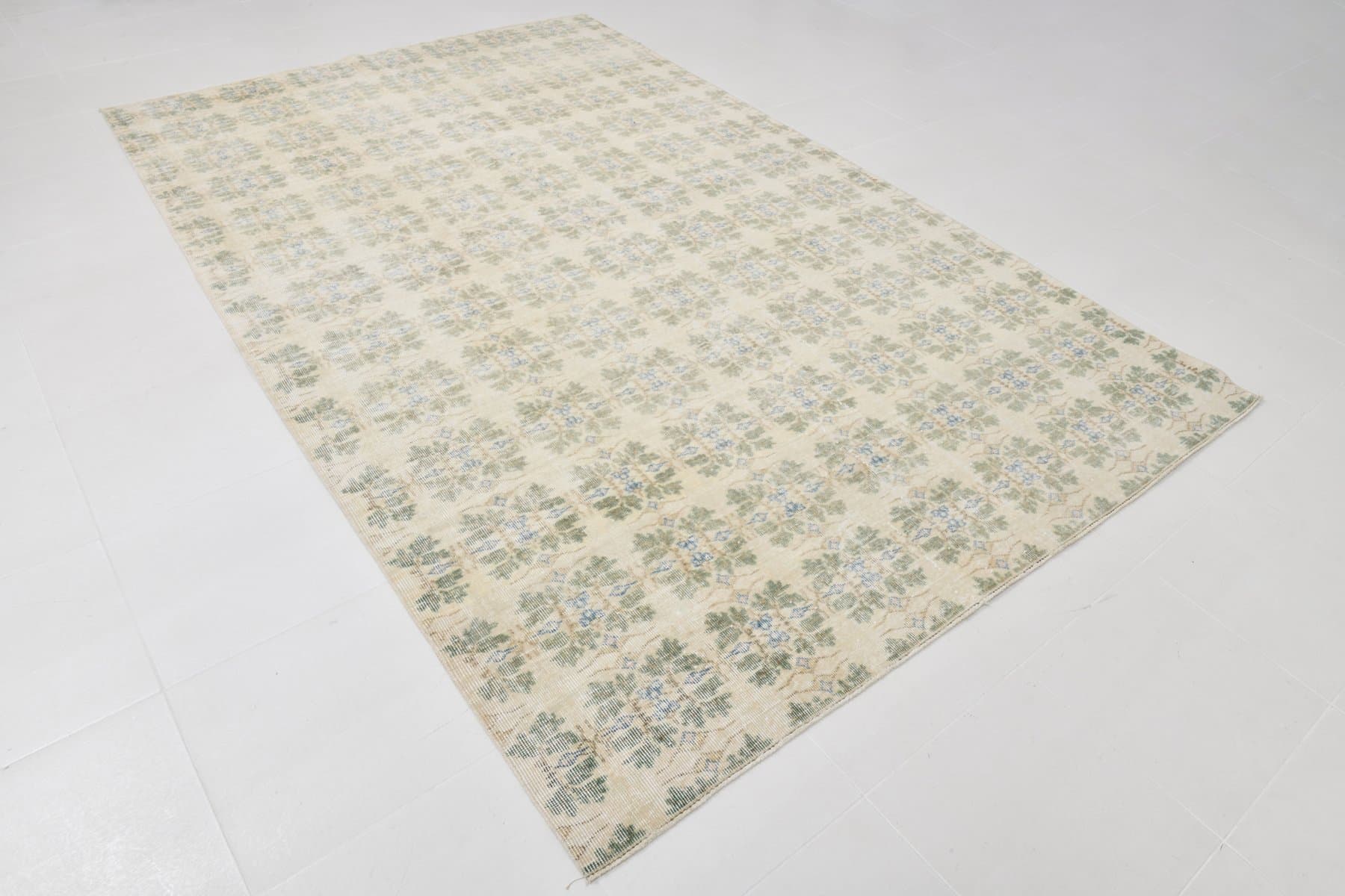 Rug 197x306 cm, beige, wool, 1960s - 219422