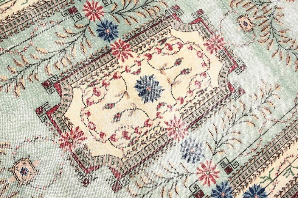 Dywan 215x335 cm, czerwony, zielony, wełna, Turcja, lata 60. - 219216