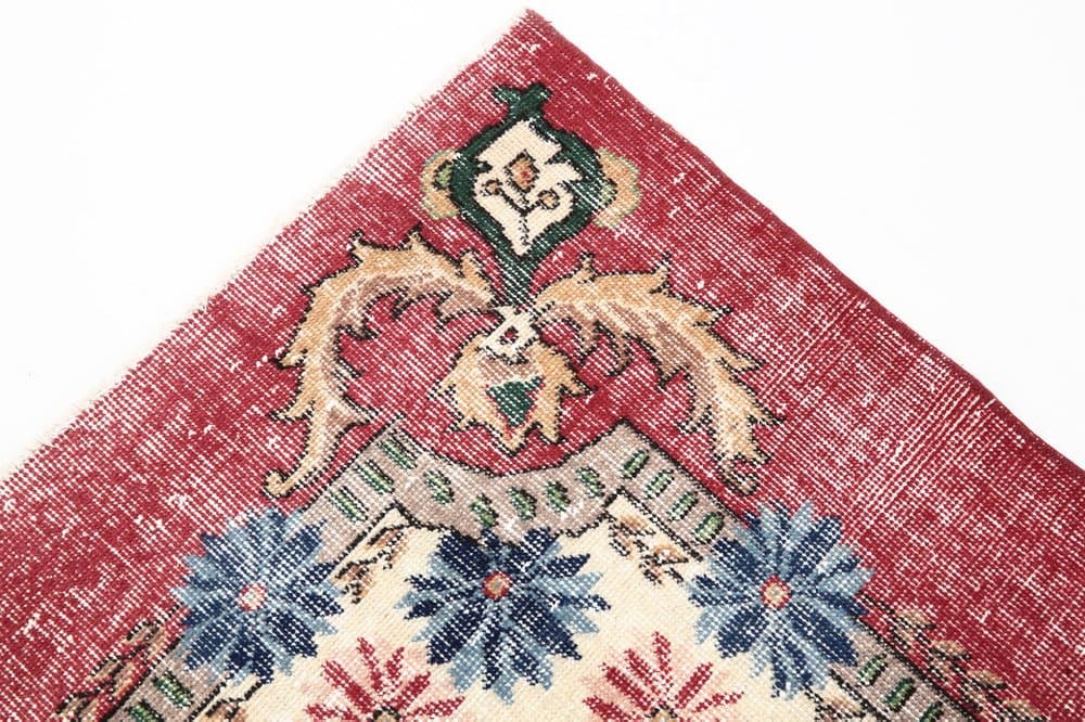 Dywan 215x335 cm, czerwony, zielony, wełna, Turcja, lata 60. - 219211