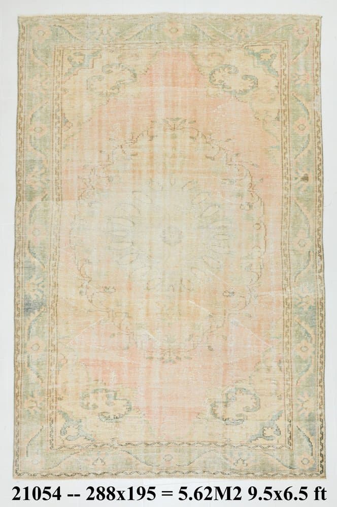 Dywan 288x195 cm, beżowy, zielony, wełna, Turcja, lata 70. - 219200