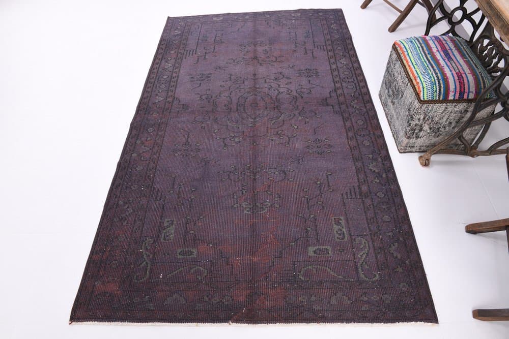 Dywan 230x140 cm, bordowy, wełna, Turcja, lata 60. - 219184