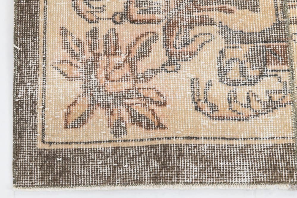 Runner Rug 84x306 cm, beige, wool, Turkey, 1970s - 219156