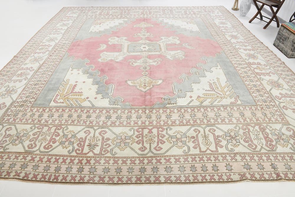 Dywan Oushak 452x403 cm, beżowy, wełna, Turcja, lata 60. - 219124