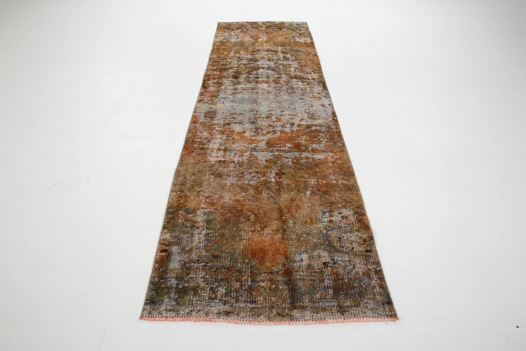 Chodnik 80x282 cm, brązowy, wełna, Turcja, lata 60. - 219110