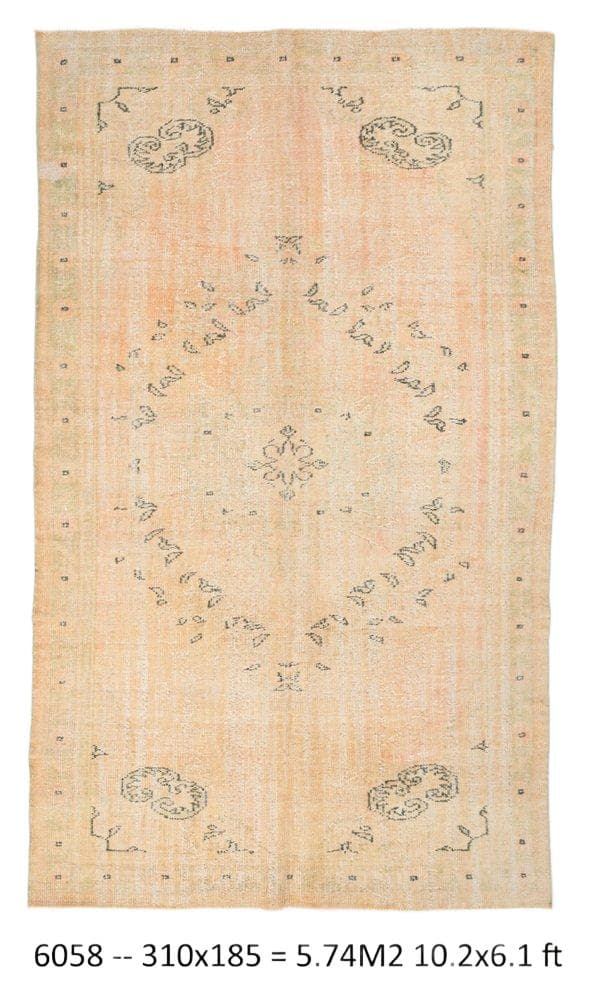 Dywan 185x310 cm, pomarańczowy, wełna, Turcja, lata 60.