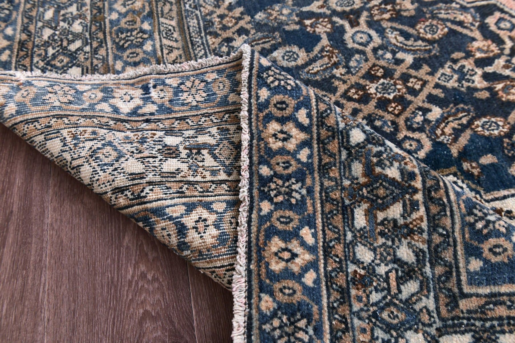 Dywan 394x310 cm, różowy, niebieski, wełna, Turcja, lata 60. - 219063