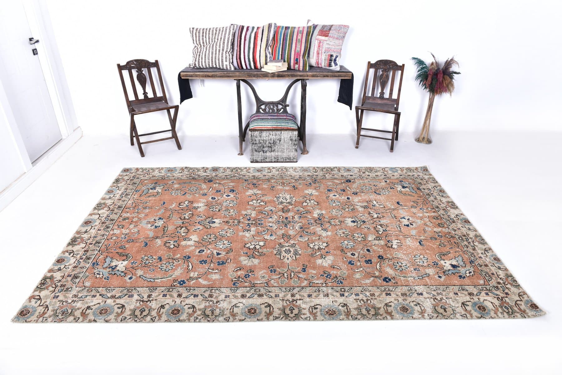 Rug 186x291 cm, beige, wool, Turkey, 1970s. - 219033