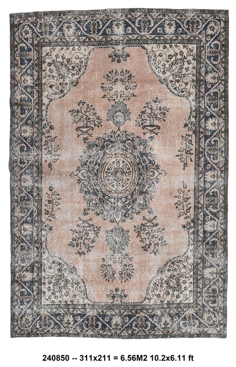 Rug 211x311 cm, beige, wool, Turkey, 1960s. - 219020