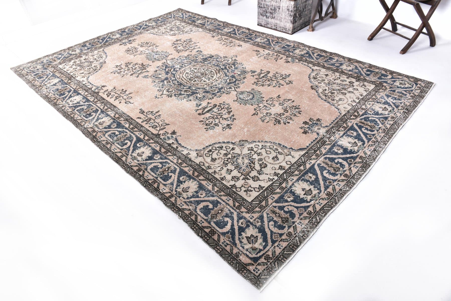 Rug 211x311 cm, beige, wool, Turkey, 1960s. - 219019