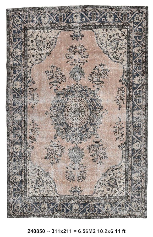 Rug 211x311 cm, beige, wool, Turkey, 1960s. - DIMENSION