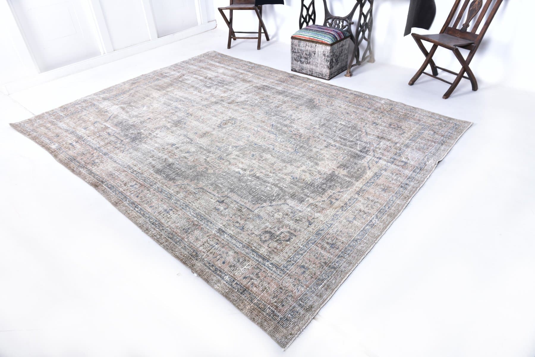 Dywan 300x224 cm, szary, wełna, Turcja, lata 60. - 218999