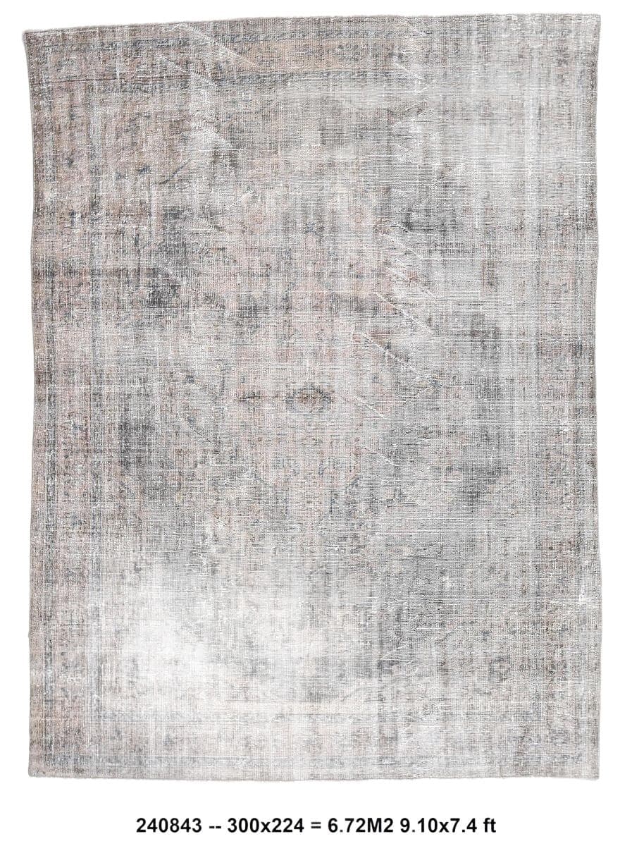 Dywan 300x224 cm, szary, wełna, Turcja, lata 60.