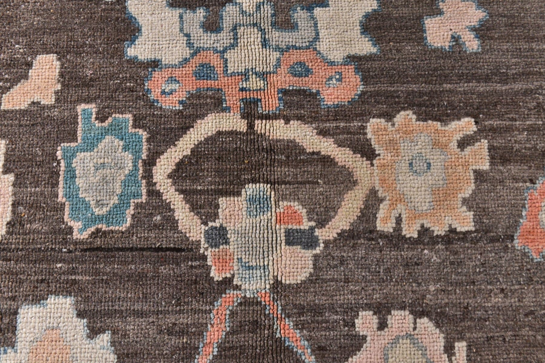 Oushak Rug 374x305 cm, brown, wool, Turkey, 1970s - 218947