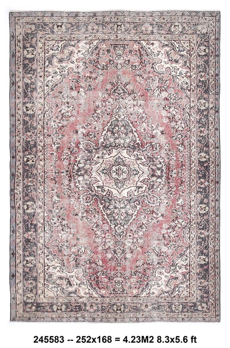 Dywan 252x168 cm, czerwony, wełna, Turcja, lata 60. - 218914