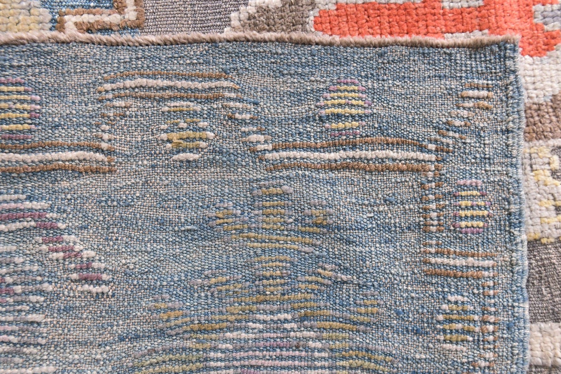 Dywan Oushak 423x321 cm, niebieski, wełna, Turcja, lata 70. - 218888