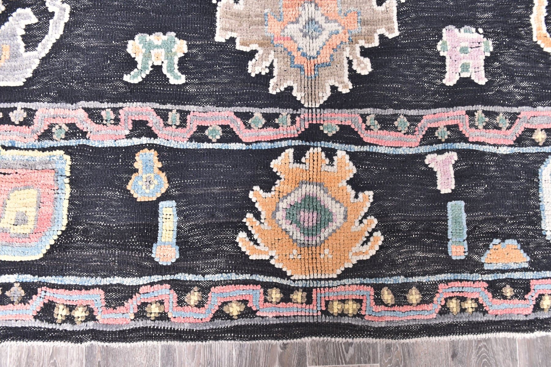 Dywan 425x330 cm, granatowy, wełna, Turcja, lata 70. - 218874