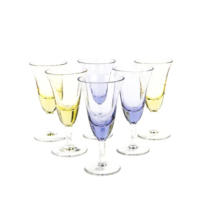 Komplet kieliszków do wódki, wielokolorowe szkło, Czechosłowacja, lata 50. - WYMIARY