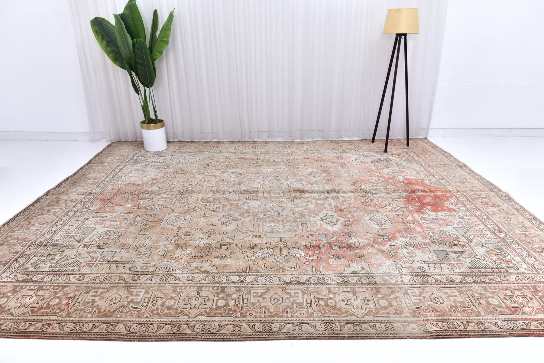 Dywan 380x305 cm, czerwony, wełna, Turcja, lata 70. - 218865