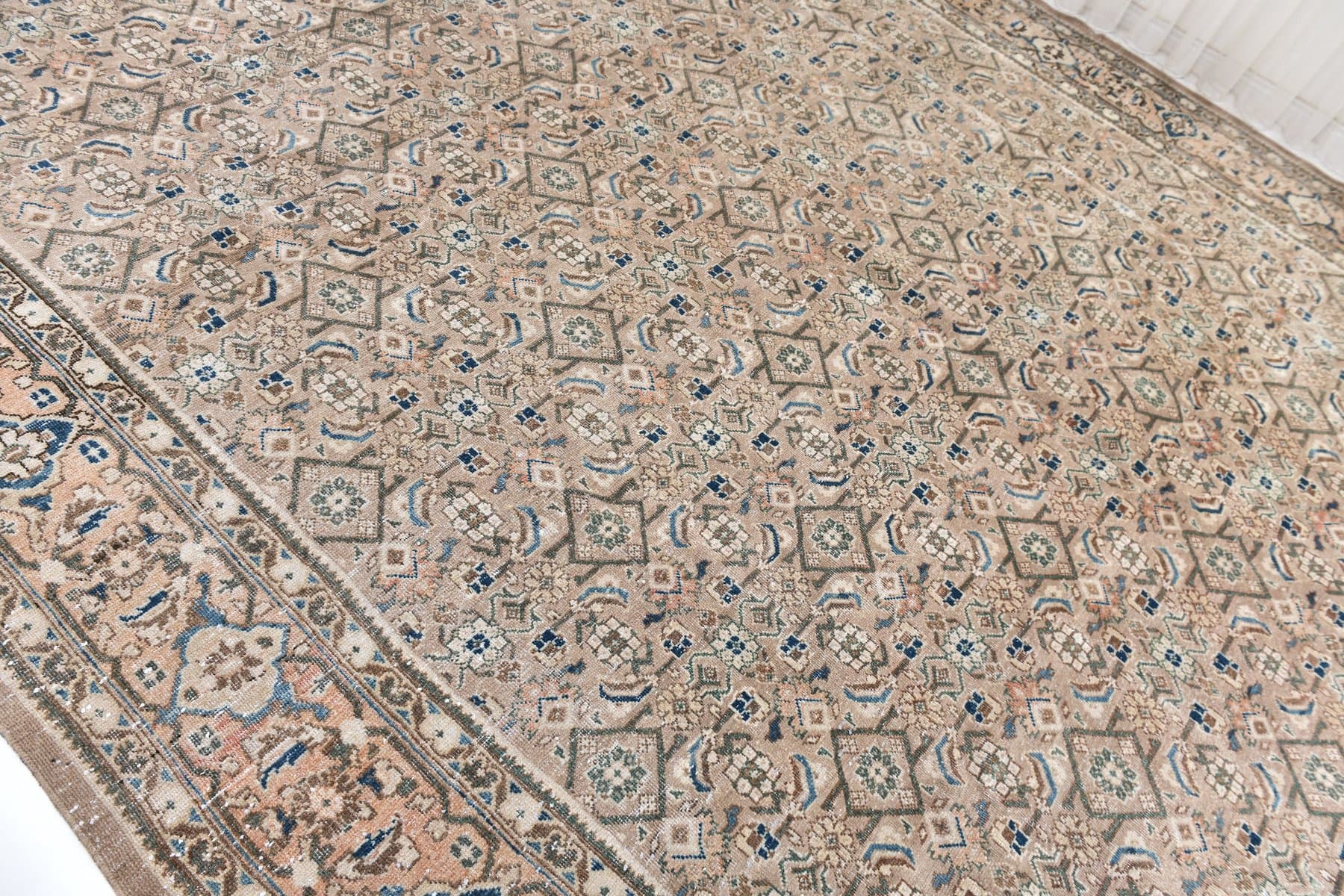 Dywan 388x303 cm, brązowy, wełna, Turcja, lata 70. - 218841