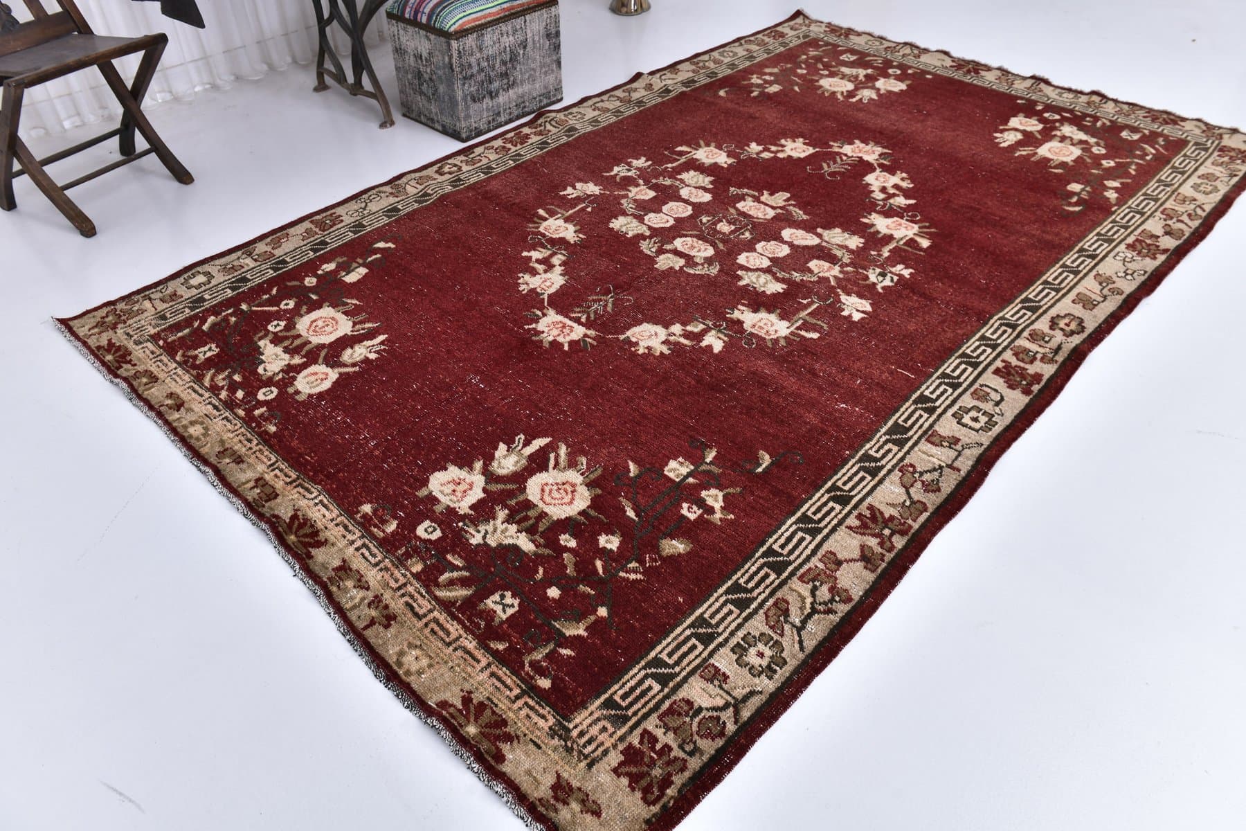 Dywan 196x306 cm, czerwony, wełna, Turcja, lata 70. - 218798