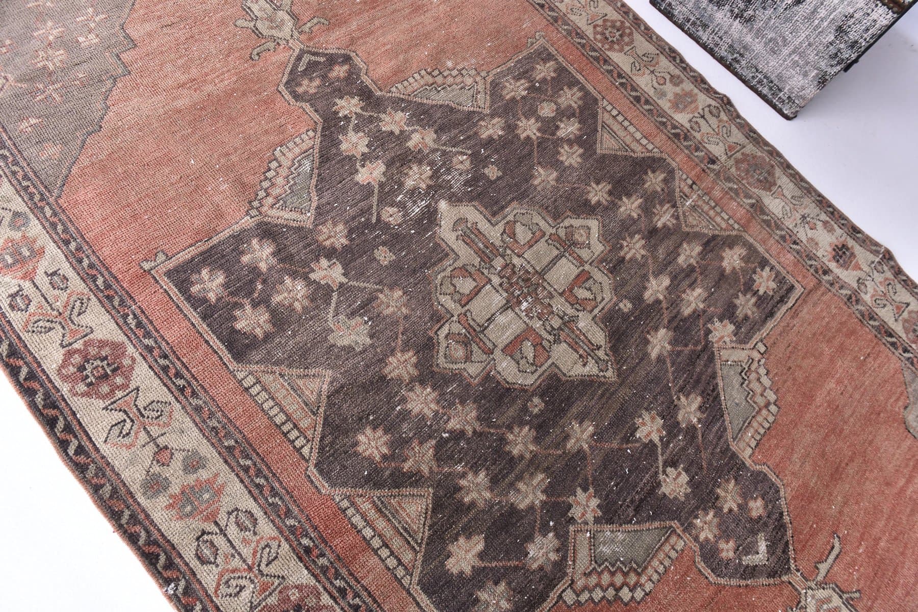 Dywan 301x150 cm, różowy, wełna, Turcja, lata 70. - 218791