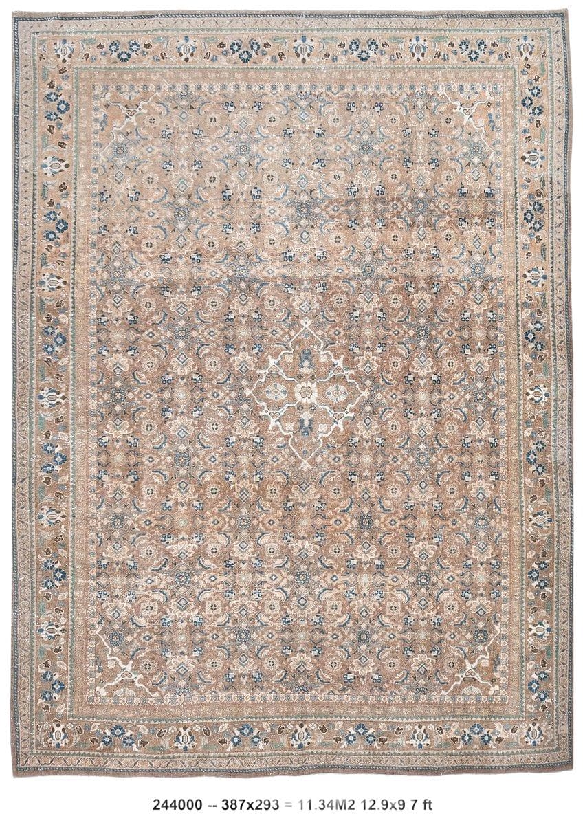 Rug 387x293 cm, beige, wool, Turkey, 1960s.