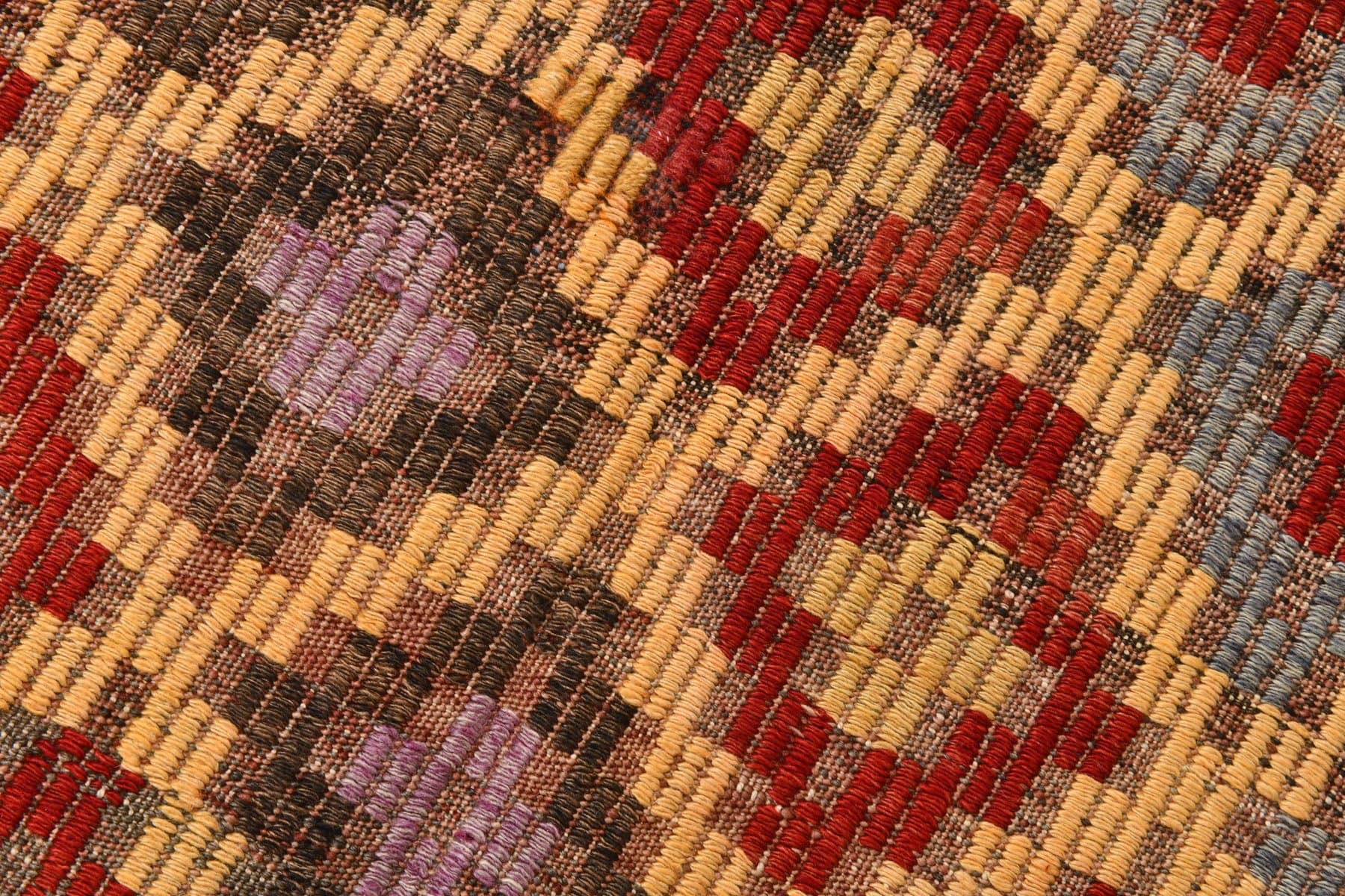 Kilim 238x150 cm, czerwony, brązowy, wełna, Turcja, lata 60. - 218657